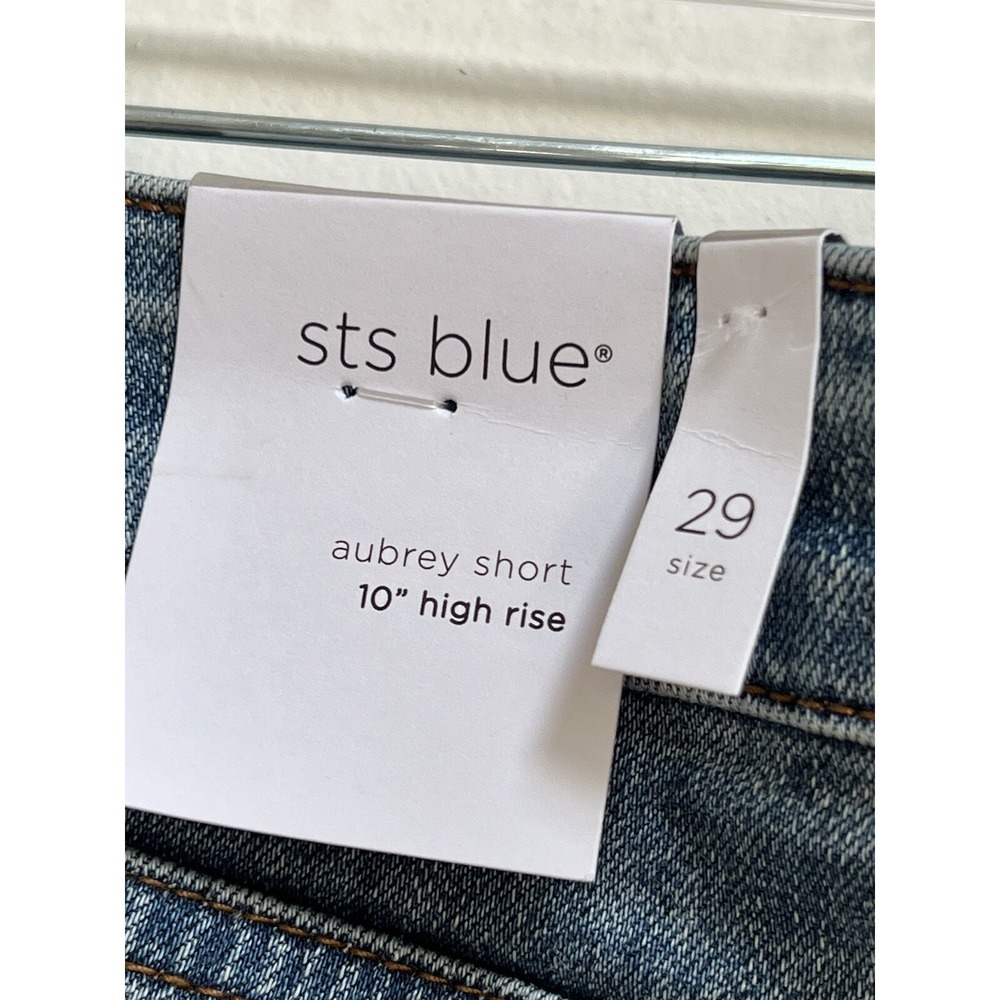 STS BLUE WOMENS AUBREY 10" HIGH RISE CUTOFF DENIM JEAN SHORTS 29 GRUNGE CLASSIC - Picture 9 of 15
